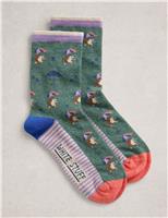 Cotton Rich Novelty Ankle High Socks