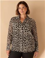 Sheer Animal Print Flap Pocket Shirt
