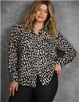 Sheer Animal Print Flap Pocket Shirt