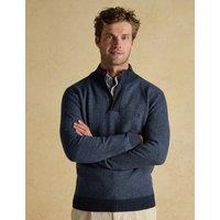 Joules Wool Rich Half Zip Jumper Blue