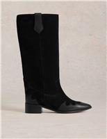 Suede Western Knee High Boots