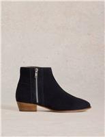 Suede Zip Ankle Boots