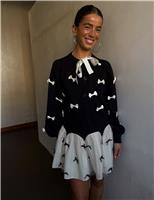 Embellished Bow Relaxed Cardigan