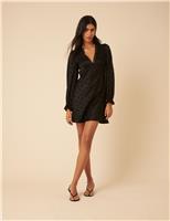 Polka Dot V-Neck Mini Skater Dress