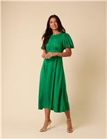 Satin Midi Tea Dress