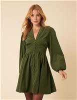 Pure Cotton Cord Mini Skater Dress