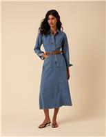 Denim Midi Shirt Dress
