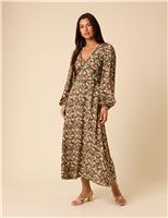 Floral V-Neck Midaxi Tea Dress