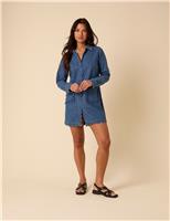 Denim Mini Shift Dress