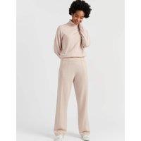 Chinti & Parker Wool Rich Wide Leg Relaxed Joggers with Cashmere Cream