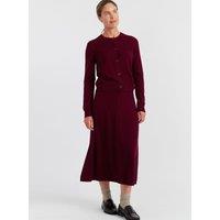 Chinti & Parker Wool Rich Crew Neck Cardigan with Cashmere Red