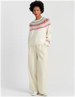 Wool and Cashmere Bow Fair Isle Jumper