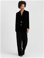 Velvet Tailored Single Breasted Blazer