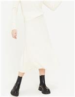 Midi A-Line Skirt with Cashmere