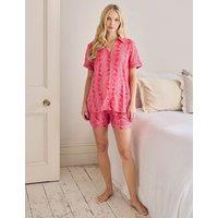 Chelsea Peers Maternity Pasta Print Shortie Pyjama Set Pink