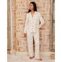 Chelsea Peers Dinosaur Print Pyjama Set White Mix