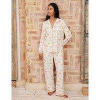 Chelsea Peers Dinosaur Print Pyjama Set White Mix
