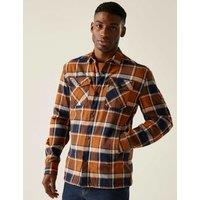 Regatta Spennith Pure Cotton Checked Shacket Blue Mix