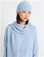 Wool Rich Rib Beanie Hat with Cashmere