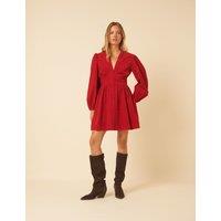 Cotton V-Neck Mini Dress