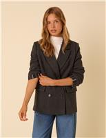 Tailored Double Breasted Blazer with Wool