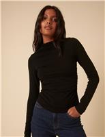 Ruched High Neck Top