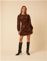 Animal Print Mini Smock Dress