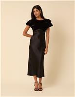 Velvet Waisted Midi Dress