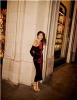 Velvet One Shoulder Gathered Midi Bodycon Dress