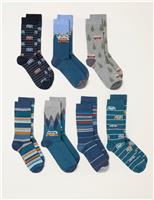 7pk Camper Van Cotton Rich Socks Gift Box