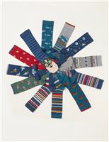 12pk Advent Calendar Cotton Rich Socks
