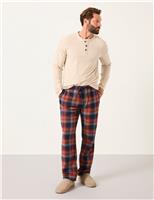 Pure Cotton Checked Pyjama Bottoms
