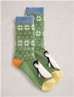 Penguin Ankle High Fluffy Socks