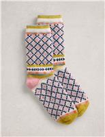 Wool Rich Star Fair Isle Ankle Socks
