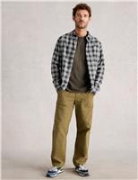 Regular Fit Pure Cotton Checked Overshirt