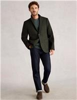 Regular Fit Flecked Blazer with Wool