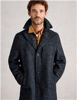 Wool Blend Herringbone Overcoat