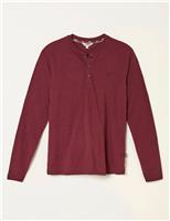 Pure Cotton Henley Long Sleeve Top