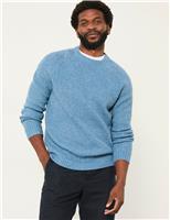 Knitted Textured Crew Neck Jumper