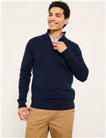 FatFace Knitted Half Zip Jumper Charcoal
