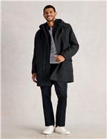 Wool Blend Hooded Overcoat