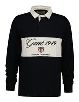 GANT Pure Cotton Colour Block Rugby Shirt Black