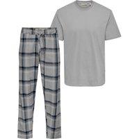 ONLY & SONS Pure Cotton Checked Pyjama Set White Mix