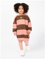 Pure Cotton Striped Sweatshirt Dress (2-8 Yrs)