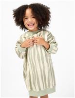 Pure Cotton Tiger Stripe Sweatshirt Dress (2-8 Yrs)