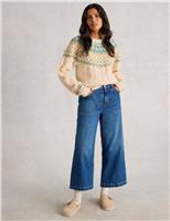 Fair Isle Cable Knit Crew Neck Jumper