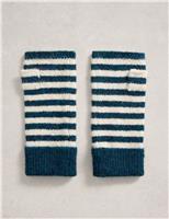 Knitted Striped Fingerless Gloves