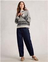 Textured Crew Neck Cardigan with Wool