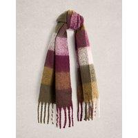 Brushed Checked Fringed Scarf