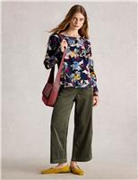 Pure Cotton Floral Crew Neck Top